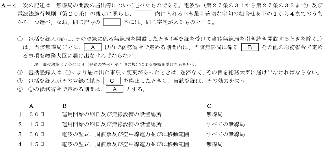 一陸技法規令和4年07月期第1回A04